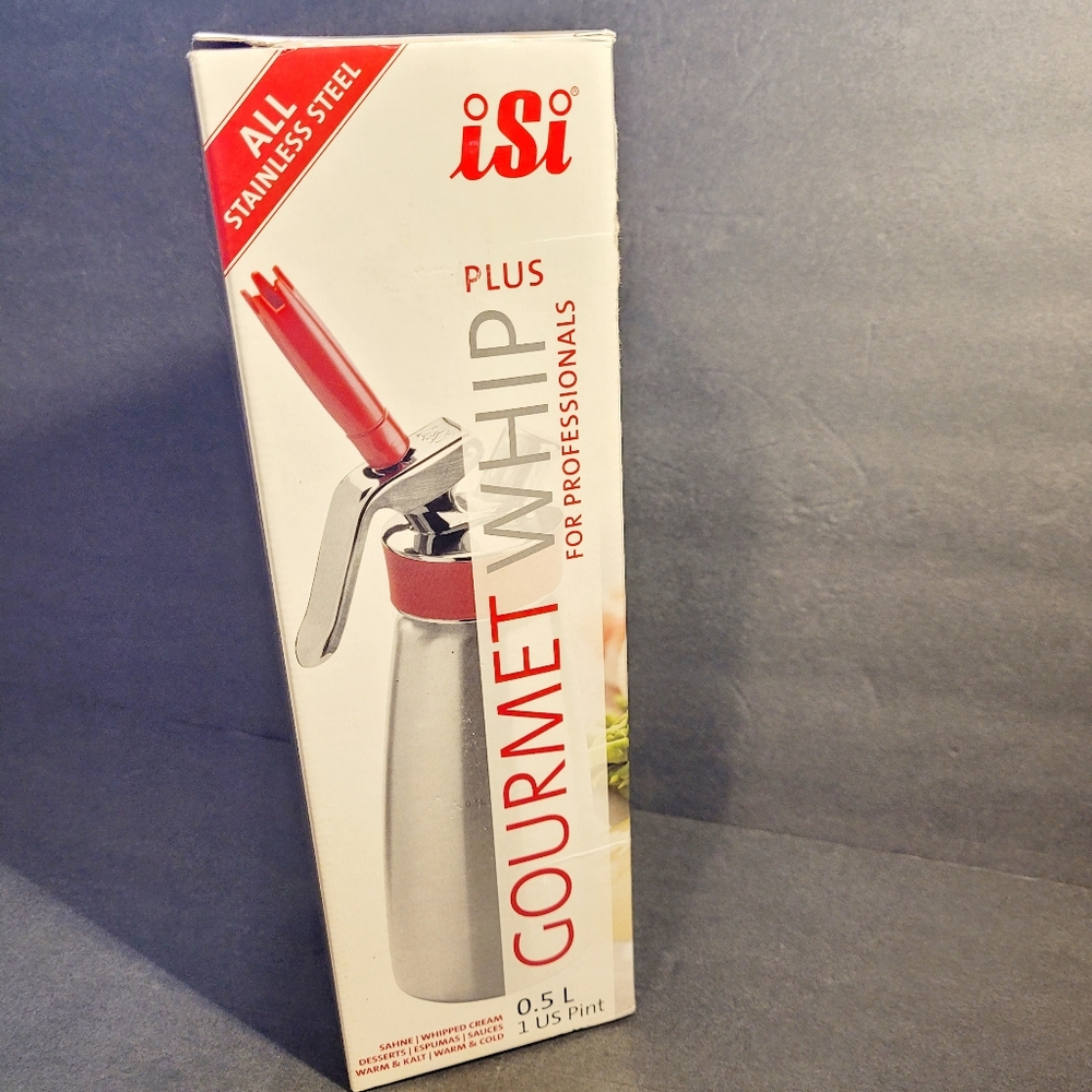 iSi Gourmet Whip Profesional Plus Red Tips 0.5L 1 Pint US NEW OPEN BOX